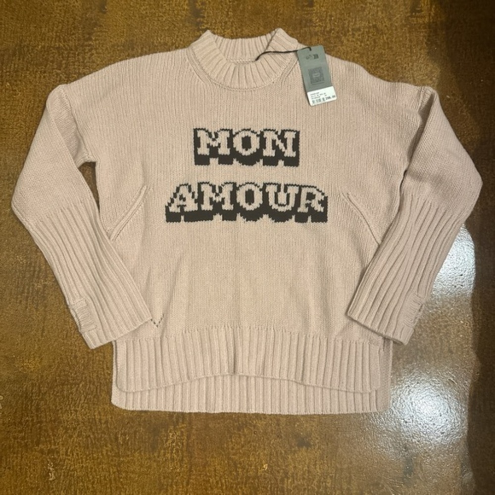 NWT ZADIG&Voltaire Mon Amour Pink Knit Sweater - Soft Crewneck Pullover xs